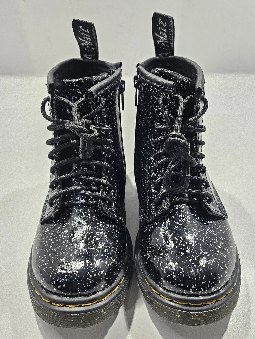 DR MARTENS BABY TODDLER 1460 LACE UP COSMIC GLITTET ANKLE BOOT SIZE 9